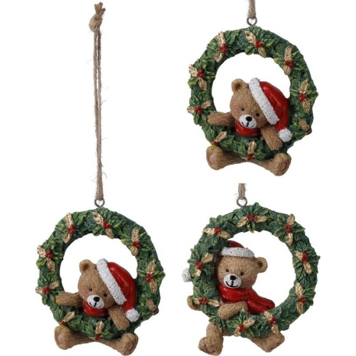 ORSO CON GHIRLANDA PENDENTE D.9 3 ASSORTITI